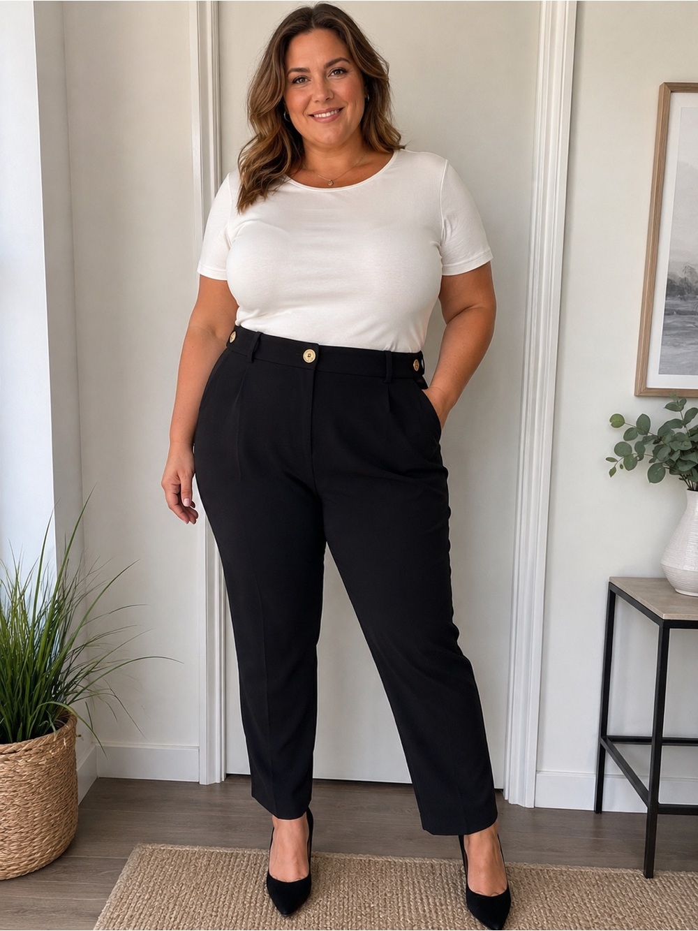 CULTURE Black Trousers with Gold Accents NWT